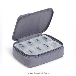 Vera Bradley Travel Pill Case in Carbon Gray Microfiber